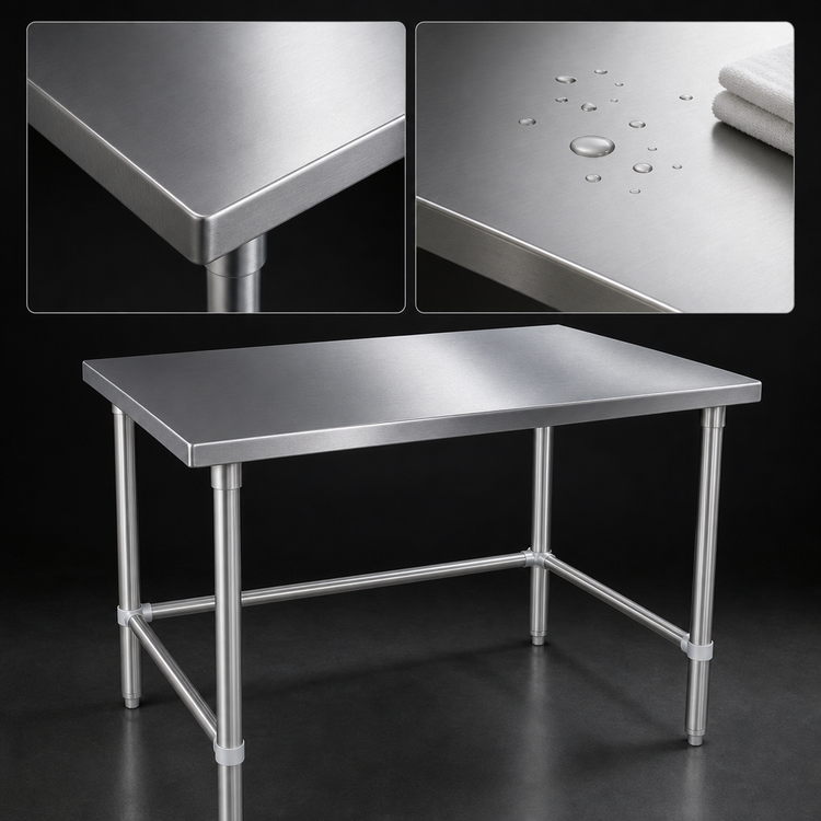 Product image #3 for John Boos Stallion 30" x 30" 14-Gauge Stainless Steel Corner Work Table