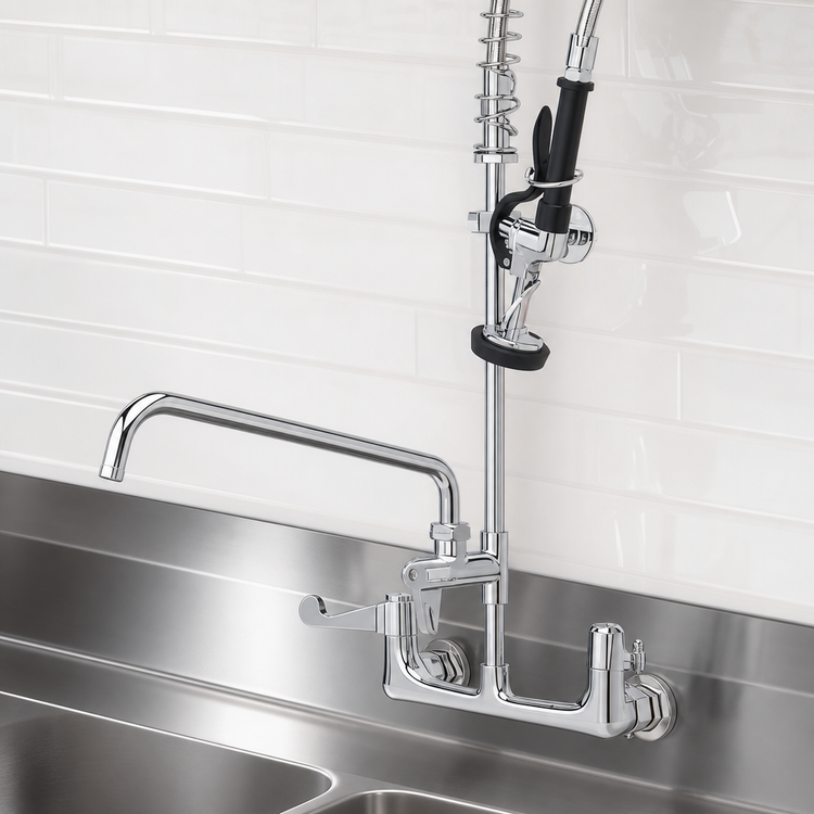 Product image #3 for equip 8-Inch Wall-Mount Pre-Rinse Unit with 12-1/8-Inch Add-On Faucet