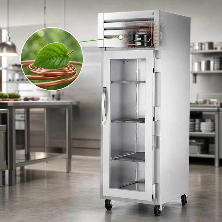 Product image #3 for SPEC SERIES 1-Section Glass Swing Door Reach-In Refrigerator, Self-Contained Top-Mounted, 24-37 Cu. Ft.