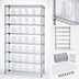 Thumbnail image #3 for Quantum WR9-204CL 36-Inch W x 18-Inch D x 74-Inch H Chrome Plated Stationary Wire Shelving System with 9 Shelves and 40 Clear Bins