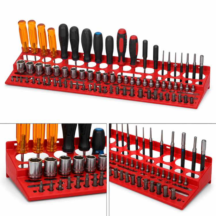 Product image #3 for Quantum 96-Item Red Tool Rack, 24-1/8 x 6 x 2-3/4 Inches