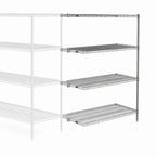 Thumbnail image #3 for Metro Super Erecta AN316BR Wire Add-On Shelving Unit, 24W x 18D x 63H, 4 Shelves, Zinc Finish