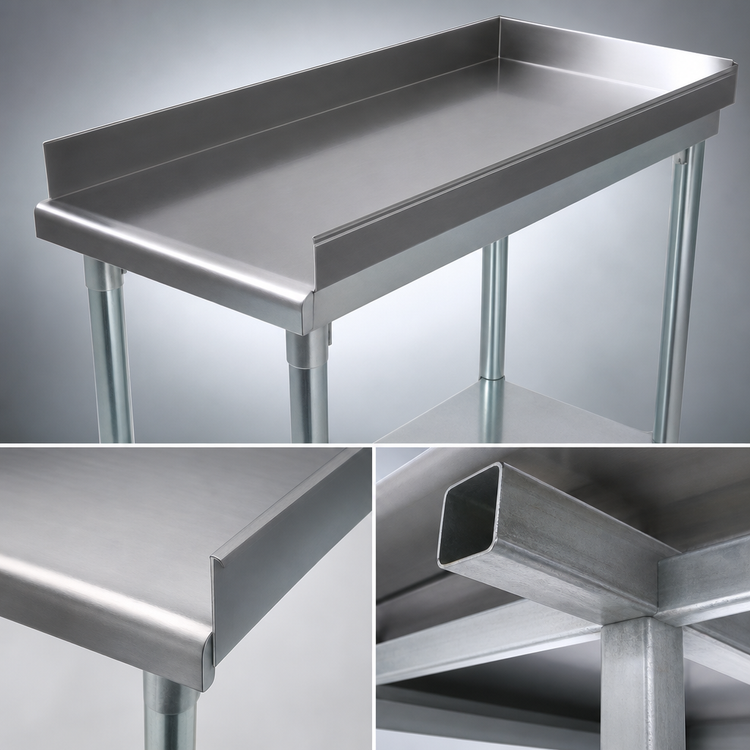 Product image #3 for BK Resources VETS-1830 Stainless Steel Equipment Stand with Galvanized Legs & Undershelf, 19 x 30 x 26 in.