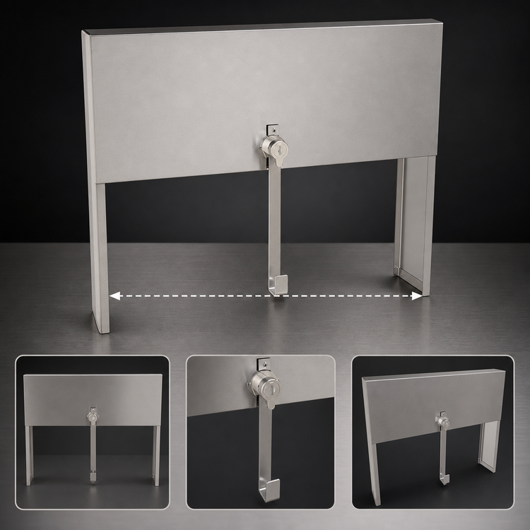 Product image #3 for Glastender Single Speed Rail Locking Cover, 17 Inch, Stainless Steel