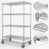 Thumbnail image #3 for Eagle Group 4-Tier Chrome Dolly Truck Wire Shelving Unit, 36 x 24 Inches, 69-Inch High, Poly Swivel Casters