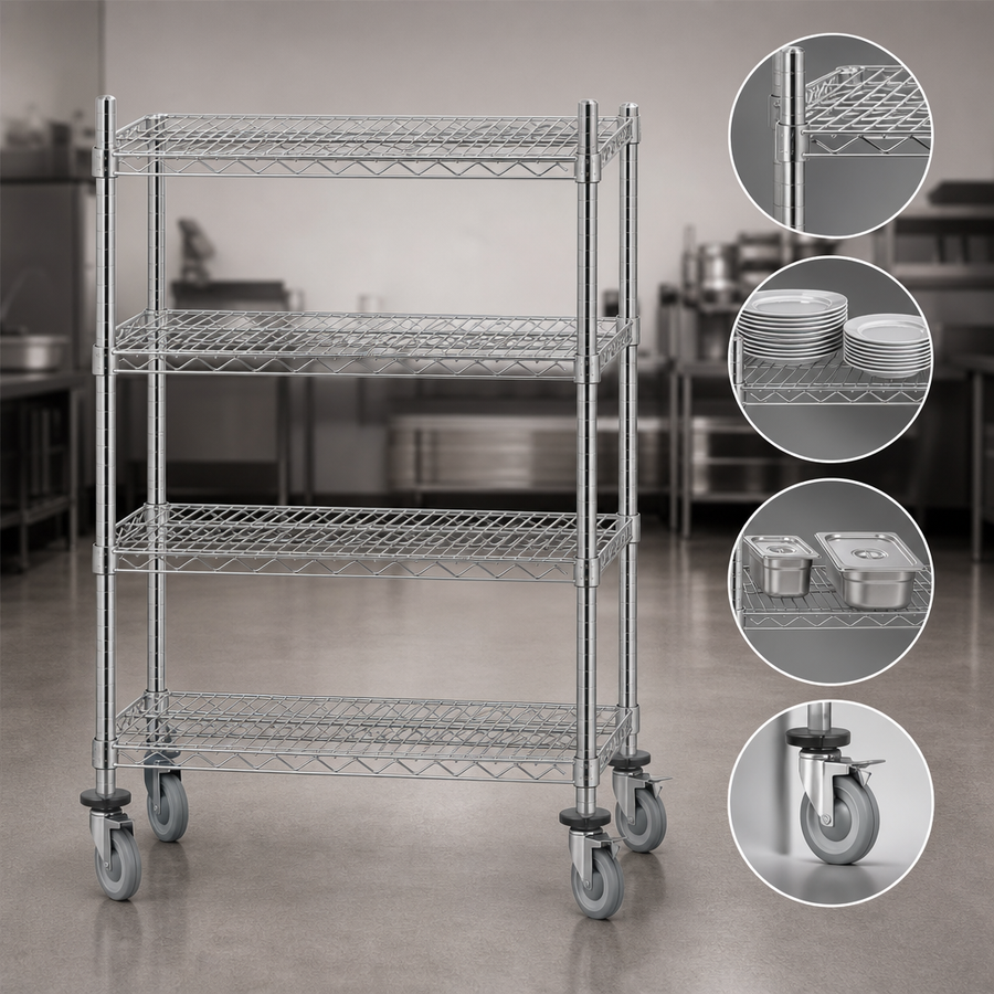 Four Adjustable Wire Shelves