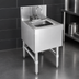 Thumbnail image #3 for Spec-Bar 12 x 19 Inch Free-Standing Underbar Hand Sink with T&S Gooseneck Faucet, 304 Stainless Steel