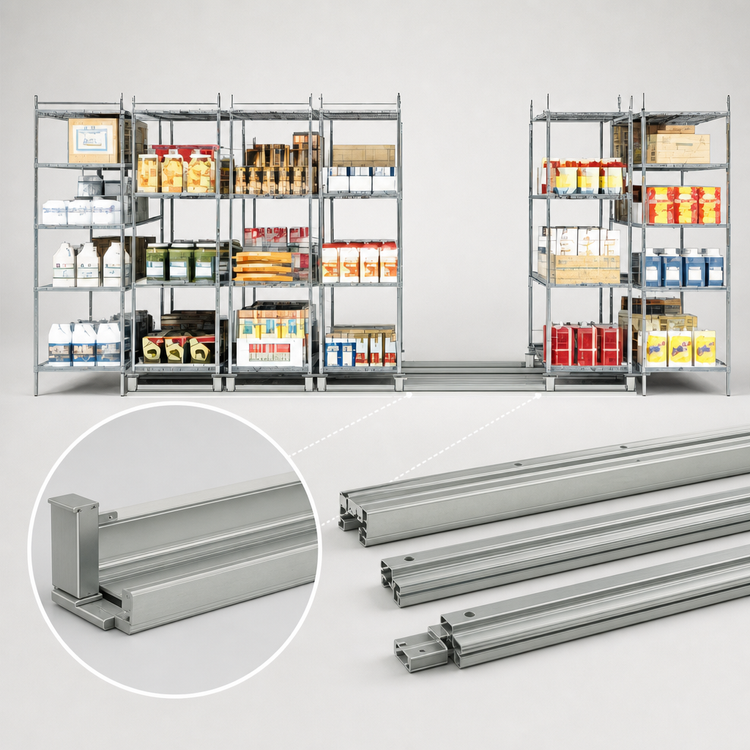 Product image #3 for Metro qwikTRAK HD 17-Foot Track Set for Commercial Shelving Systems