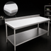 Thumbnail image #3 for Advance Tabco Poly-Vance Poly-Top Work Table with 6-Inch Stainless Steel Backsplash and Adjustable Undershelf, 108 x 24 Inches