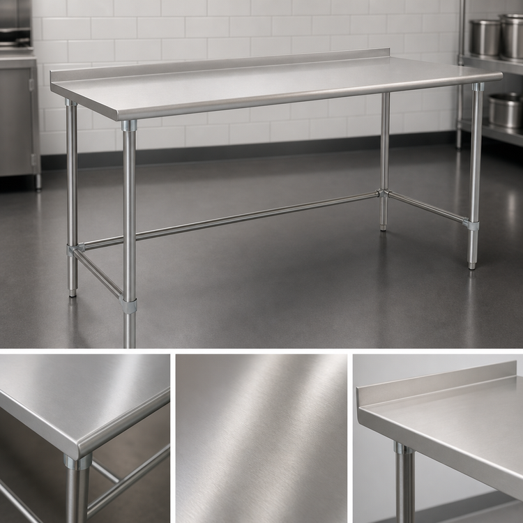 Product image #3 for BlendPort Deluxe Series 72-Inch x 24-Inch Stainless Steel Work Table with 1-1/2-Inch Rear Upturn