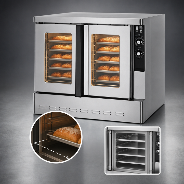 Product image #3 for Blodgett Zephaire 200-G Base Single-Deck Gas Convection Oven, Bakery Depth, 5-Pan Capacity