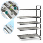 Thumbnail image #3 for Cambro Camshelving® Elements EXA183064V5480 5-Tier Vented Stationary Add-On Polymer Shelving Unit, 18 x 30 x 64 Inches, Speckled Gray