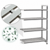 Thumbnail image #3 for Cambro Camshelving Elements XTRA 4-Tier Stationary Add-On Shelving Unit, 18 x 60 x 72 Inches, Vented, Speckled Gray
