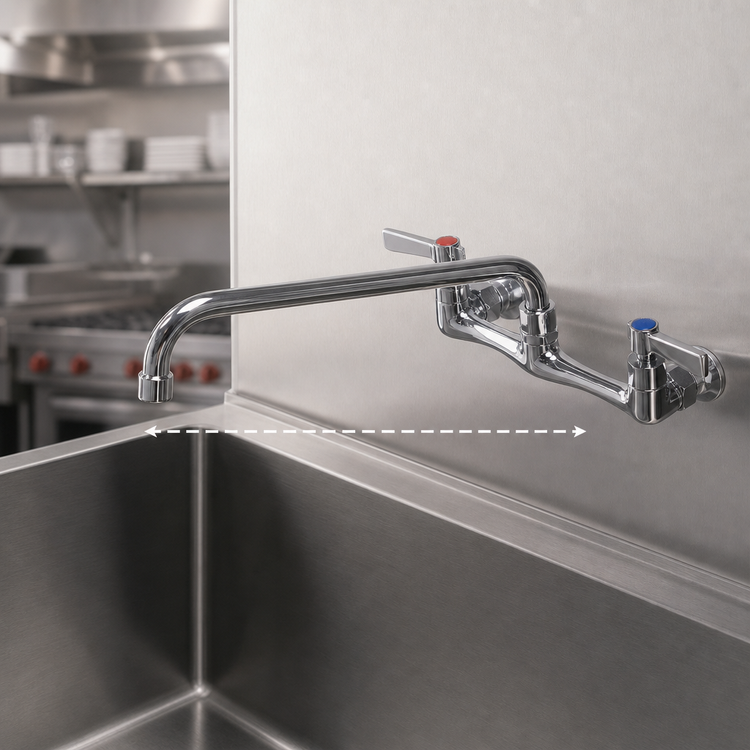 Product image #4 for Advance Tabco K-1 12-Inch Swing Spout Splash Mount Faucet, 8-Inch O.C.
