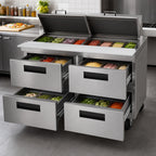 Thumbnail image #3 for Hoshizaki Steelheart SR60B-24MD4 60-Inch Two-Section Mega Top Prep Refrigerator, 4 Drawers, 24 1/6-Size Pan Capacity