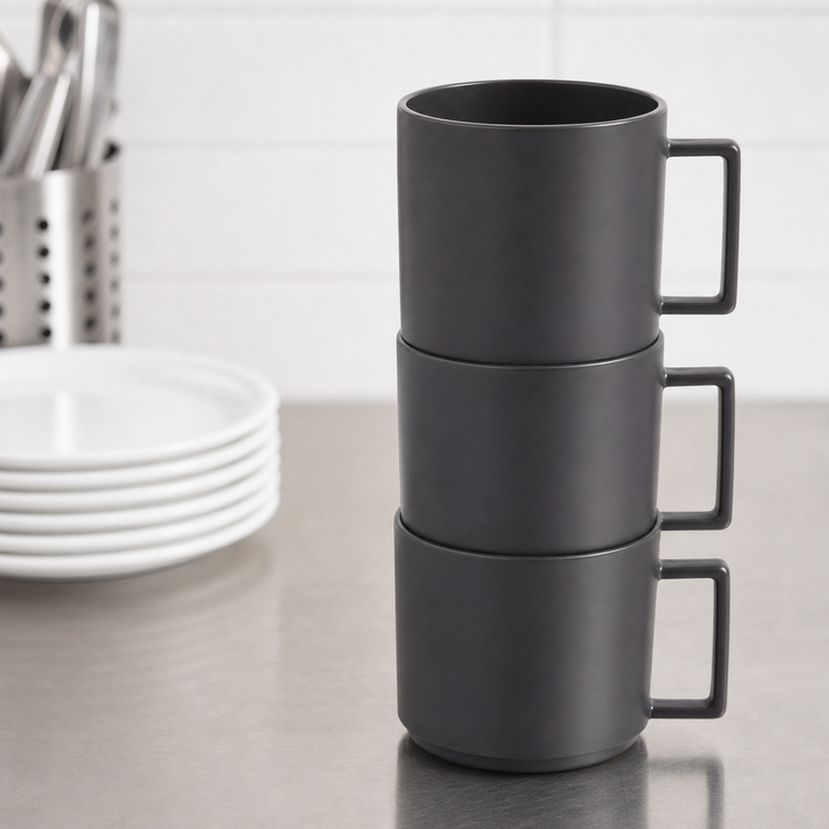 Product image #3 for American Metalcraft Unity Collection 12 oz. Stackable Tritan Mug with Handle, Graphite