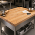 Thumbnail image #3 for John Boos 96-Inch x 60-Inch Edge Grain Flat Top Northern Hard Rock Maple Bakers' Table Top