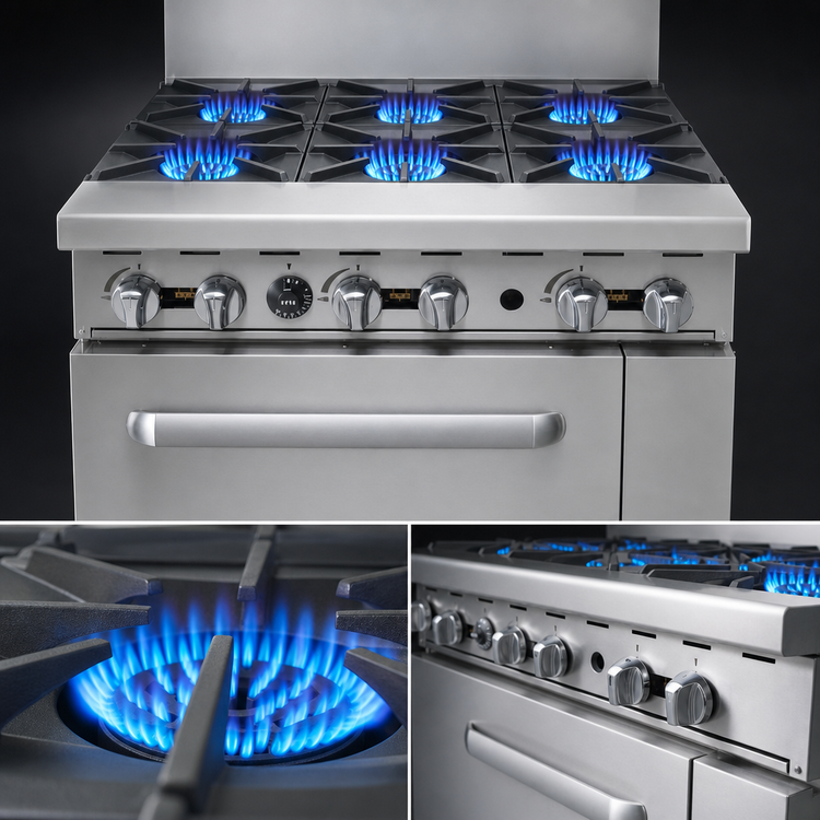 Product image #4 for CookRite 36-Inch Natural Gas 6 Burner Commercial Range with Standard Oven