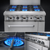 Thumbnail image #4 for CookRite 36-Inch Natural Gas 6 Burner Commercial Range with Standard Oven