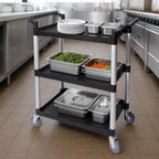 Thumbnail image #3 for Crestware RBTROLLEY 3-Tier Poly Bus Cart, Black, 265 lb. Capacity
