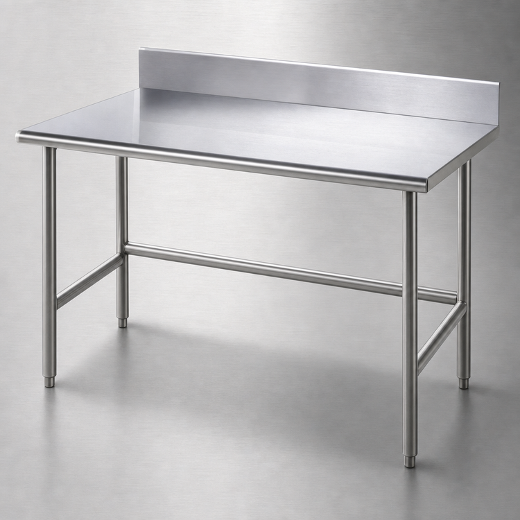 Product image #3 for Advance Tabco 72" x 30" 14 Gauge 304 Stainless Steel Work Table with 5" Backsplash