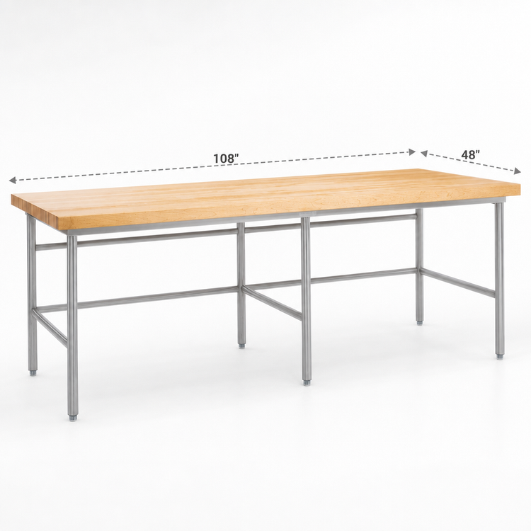 Product image #3 for John Boos Stainless Steel Baker's Table Frame for 108 x 48 Inch Top