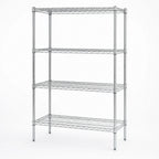 Thumbnail image #3 for Quantum WR63-2472C 4-Shelf Stationary Chrome Wire Shelving Starter Unit, 72"W x 24"D x 63"H