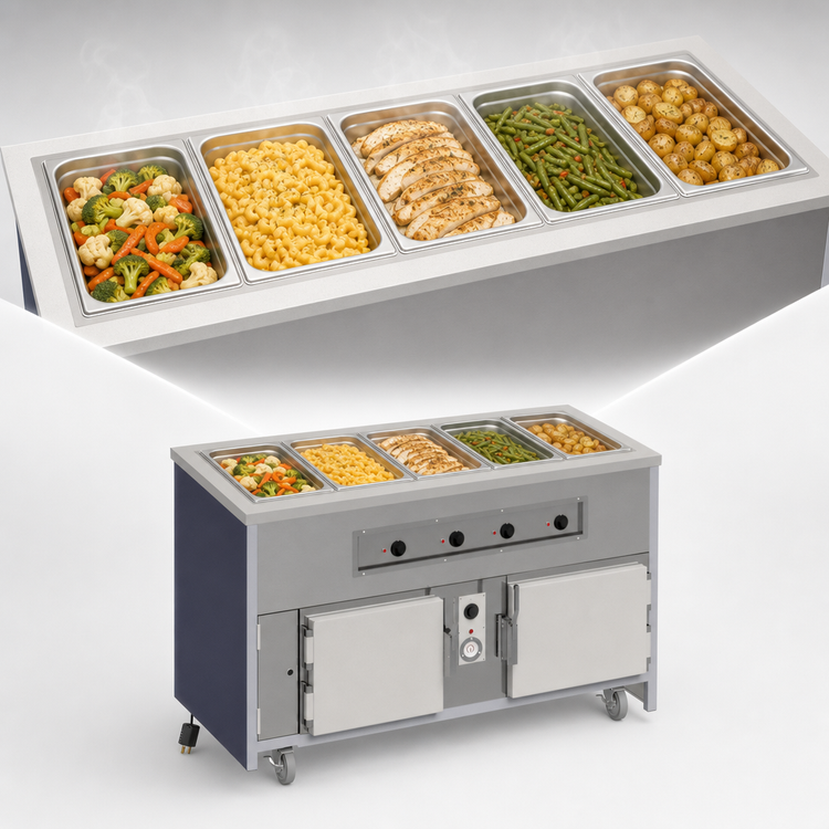 Product image #3 for Atlas Metal INFHB-5 Mobile 5-Well Electric Hot Food Unit