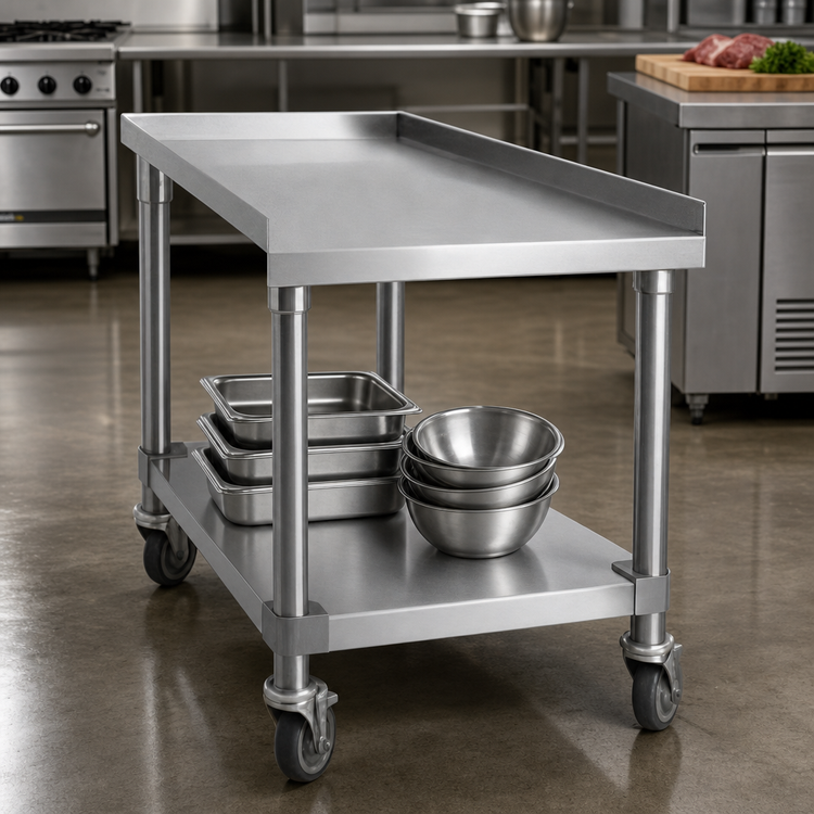 Product image #3 for Steakhouse 72-Inch Stainless Steel Equipment Stand with Undershelf for IAB-72