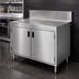 Thumbnail image #3 for Advance Tabco Prestige Supreme 42-Inch Stainless Steel Underbar Drainboard Cabinet with Removable Hinged Doors and 7-Inch Backsplash