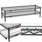 Thumbnail image #3 for Eagle Group QuadTruss HDFCM1448V 2-Tier Front Case Wire Shelving Unit, 48 x 14 x 14 Inches, Pewter Gray Epoxy Finish