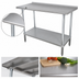 Thumbnail image #3 for Advance Tabco 84-Inch x 36-Inch Stainless Steel Work Table with 1-1/2-Inch Rear Splash and Adjustable Undershelf