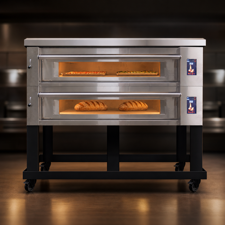 Product image #3 for Marra Forni Electric Stackable Double-Deck Stone Hearth Deck Oven with 55 x 36 Inch Cooking Surfaces