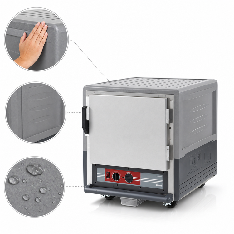 Product image #3 for Metro C5 3 Series Mobile Under Counter Heated Holding Cabinet with Solid Door, Gray Insulation Armour, Low Watt