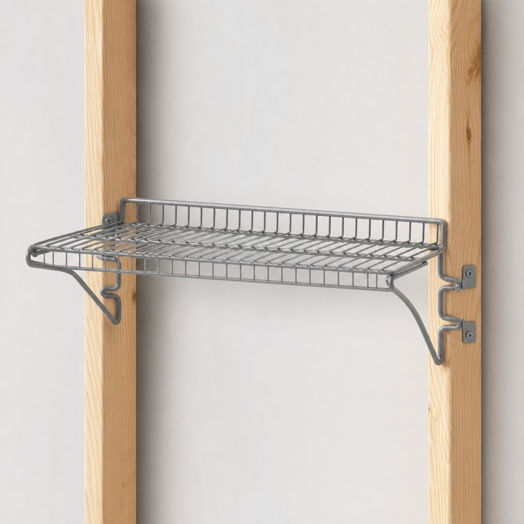 Product image #3 for Eagle Snap-n-Slide 60-Inch x 12-Inch Wall-Mounted Wire Shelf, Pewter Gray Epoxy Finish