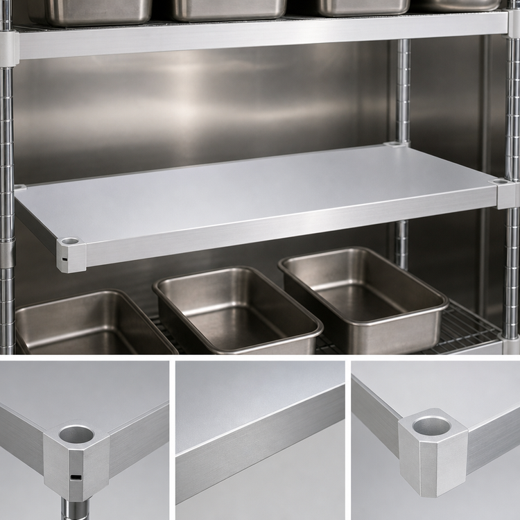 Product image #4 for New Age Adjust-A-Shelf Solid Brute Series Aluminum Shelf, 30 x 15 Inches, 800 lb Capacity