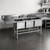Thumbnail image #3 for Eagle Spec-Master FN2060-3-18R-14/3 Three-Compartment Stainless Steel Sink with 18-Inch Right-Hand Drainboard