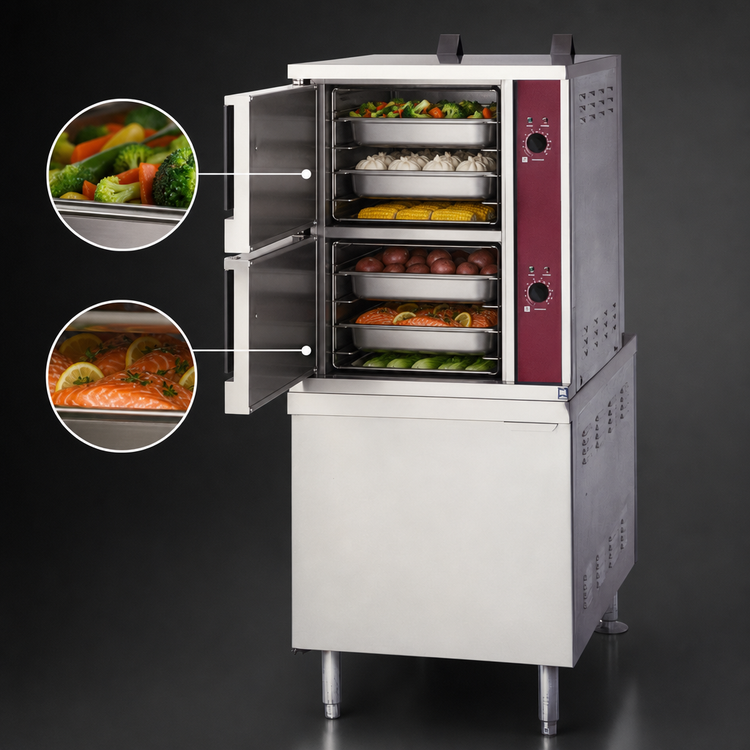 Product image #3 for Southbend Steam GCX-2S Gas Convection Steamer, 2-Compartment, 24-Inch Cabinet Base