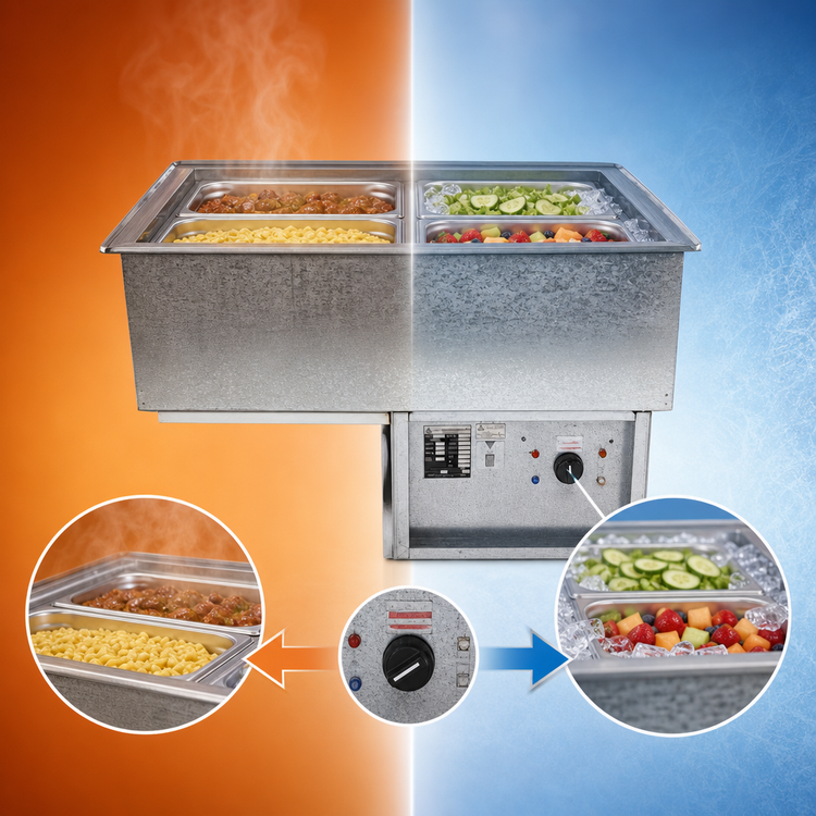 Product image #3 for Atlas Metal RM-HP-5 5-Pan Dual Temperature Drop-In Hot/Cold Food Well