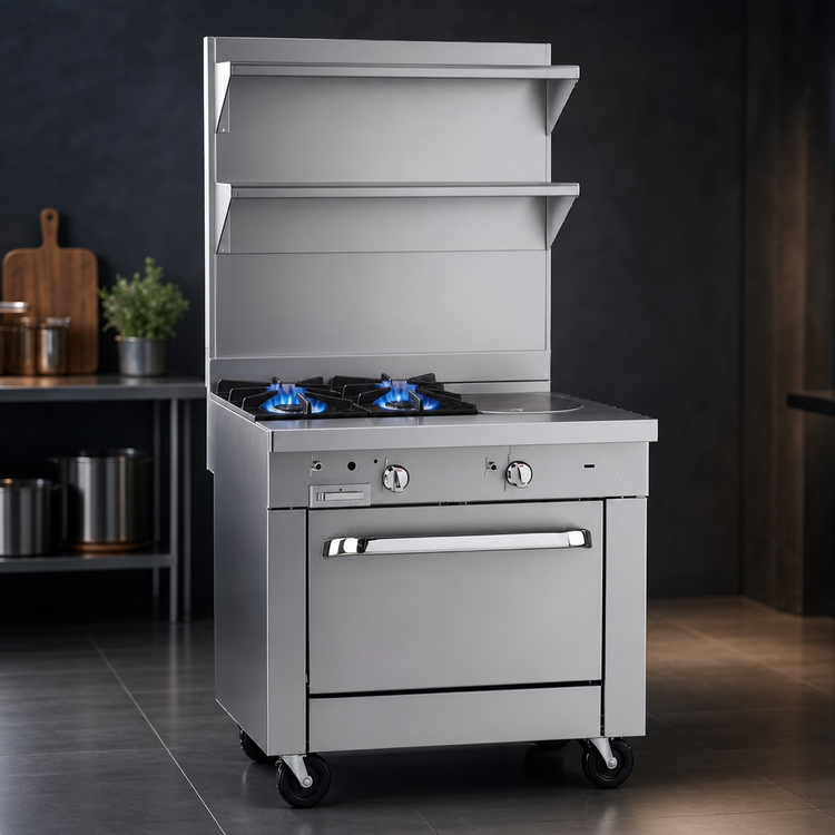 Product image #3 for Southbend Platinum 32-Inch Heavy Duty Gas Range with 2 Open Burners, 16-Inch Hot Top, and Standard Oven