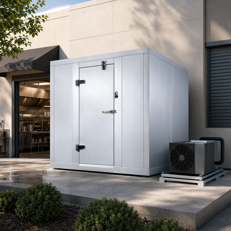 Product image #3 for Outdoor Quick Ship Walk-In Freezer with Aluminum Floor and Remote R-448A Refrigeration