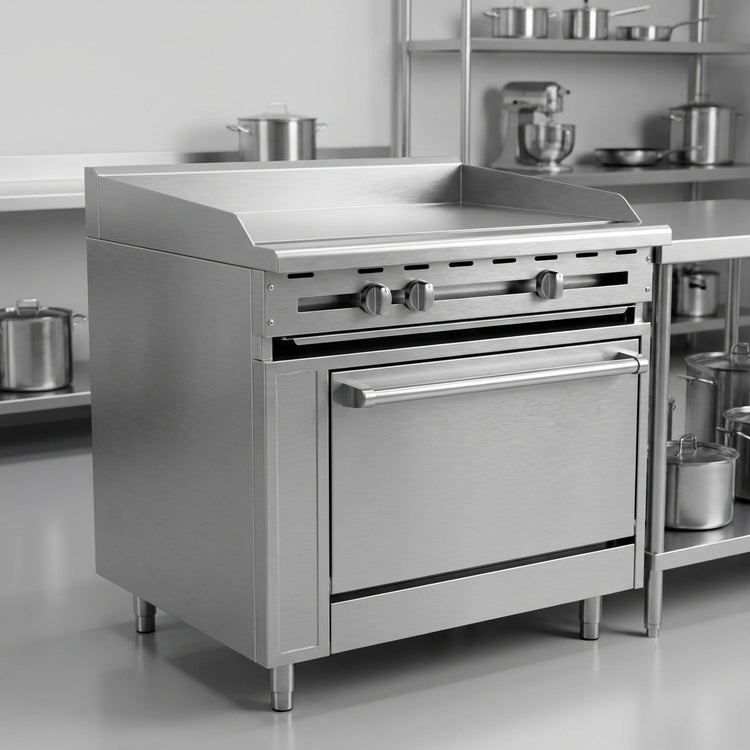 Product image #2 for Titan JTRH-36G-36 Heavy Duty 36" Gas Griddle Top Range with Standard Oven
