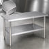 Thumbnail image #3 for Klinger's Trading SG2448 48-Inch x 24-Inch Stainless Steel Flat Top Work Table with Galvanized Legs and Adjustable Undershelf