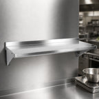 Thumbnail image #3 for John Boos Stallion BHS1224-X Wall-Mounted Stainless Steel Shelf, 24"W x 12"D, 18-Gauge 300 Series, Satin Finish, Safety Edge