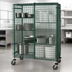 Thumbnail image #3 for Quantum 2160-63SECP 60"W x 21"D x 63"H Stationary Wire Security Cage with Locking Doors, Green Epoxy
