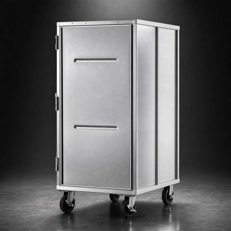 Product image #3 for Carter-Hoffmann Heavy-Duty Aluminum Non-Insulated Mobile Pan Rack Storage Cabinet with Hinged Doors