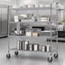Thumbnail image #3 for Eagle Group 4-Tier 60-Inch x 18-Inch Chrome Wire Dolly Truck with 5-Inch Poly Swivel Casters