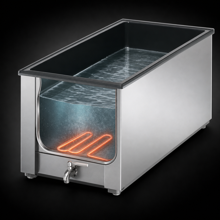 Product image #3 for Vollrath Cayenne 4/3 Rectangular Heat 'N Serve Wet Rethermalizer with Drain
