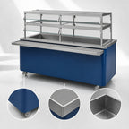 Thumbnail image #3 for Dinex DXPR4CI Mobile Ice-Cooled Cold Food Unit, 4-Pan, 60 x 30 x 36 Inches, Stainless Steel and FRP