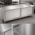 Thumbnail image #3 for John Boos Enclosed Work Table Cabinet Base with Sliding Doors, 96 Inch x 30 Inch, 14-Gauge Stainless Steel Top, 1-1/2 Inch Rear Riser